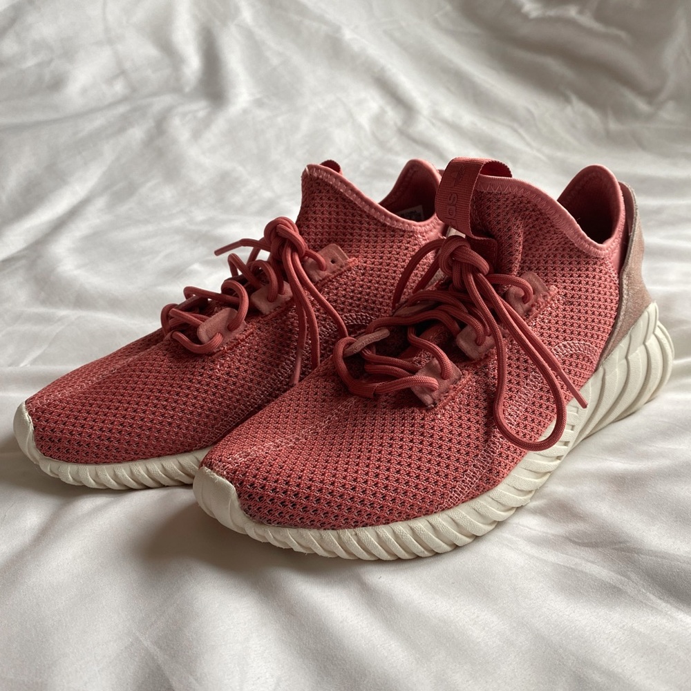Adidas Pink and Grey Sneakers Size 8.5